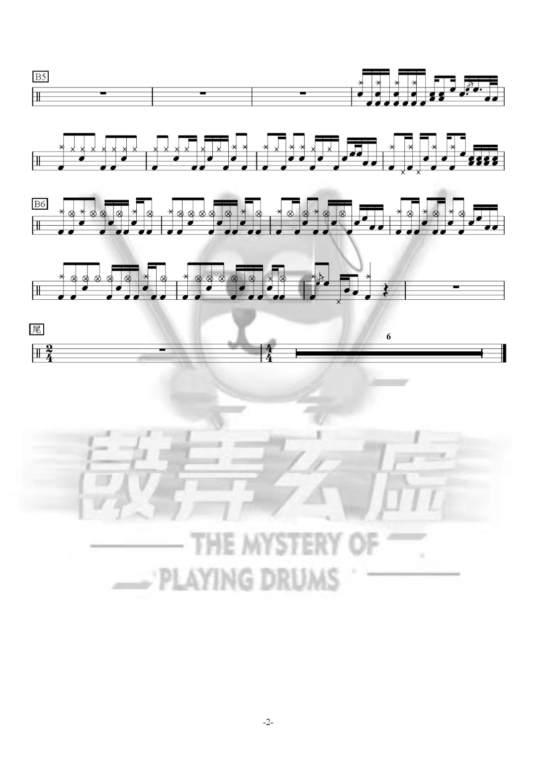 品冠《我不难过》鼓谱 - 架子鼓谱第2张